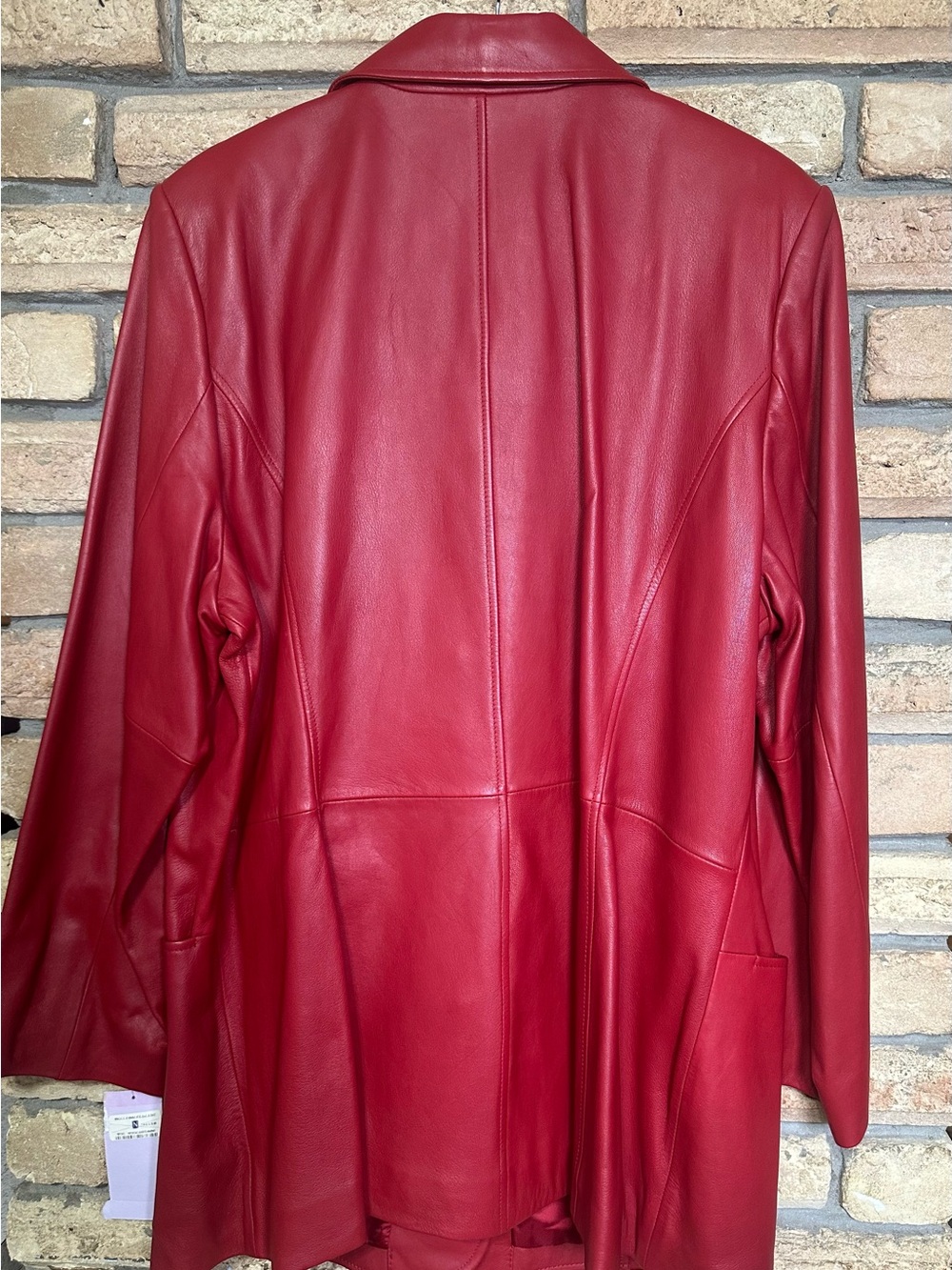 Classiques Entier Red Leather Women's Coat Size 18 - Picture 2 of 9